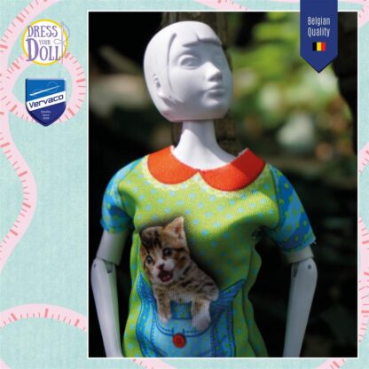 játékbaba ruha szabásminta kreatív ötlet születésnapra, ajándékba, gyerekeknek játék kislányoknak ajándék cica macska minta
